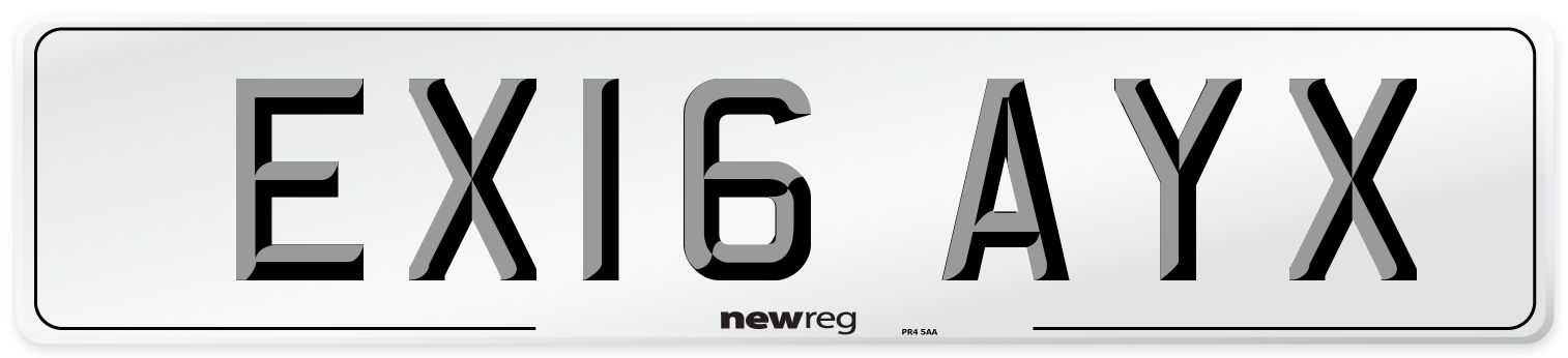 EX16 AYX Number Plate from New Reg